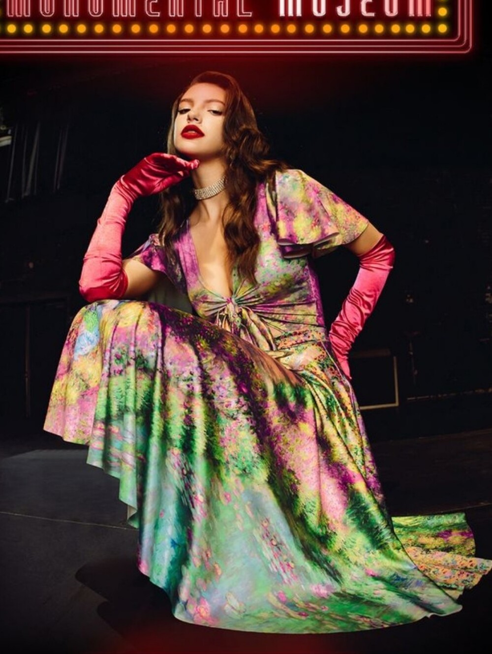 BlackMilk Montage Monet Rio Midi Dress Altered Artsy Cottagecore Y2k